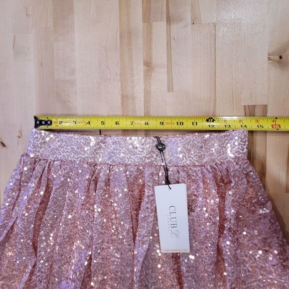 NWT Club London Pink A-Line Sequin Pleated Midi Skirt Party Preppy Glam SZ 8 - Picture 6 of 12